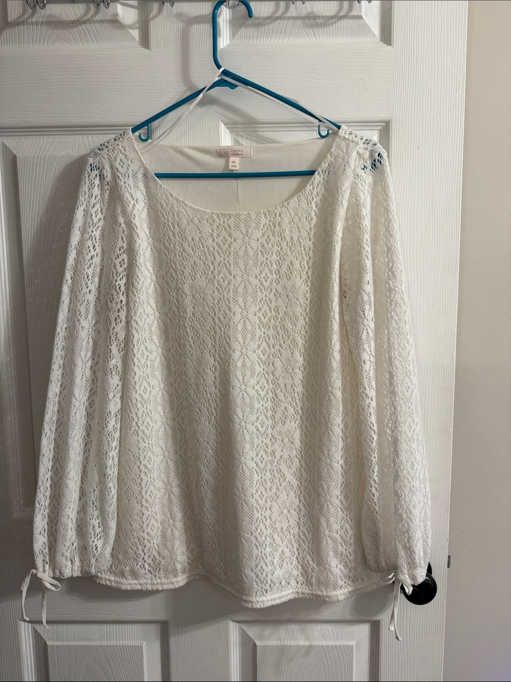 LC Lauren Conrad Ivory Lace Peasant Blouse